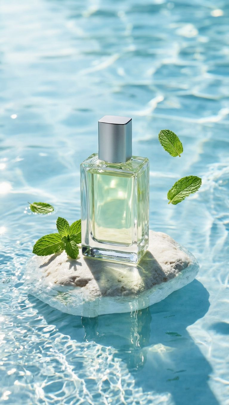 A series of perfume advertising images created with Kling AI